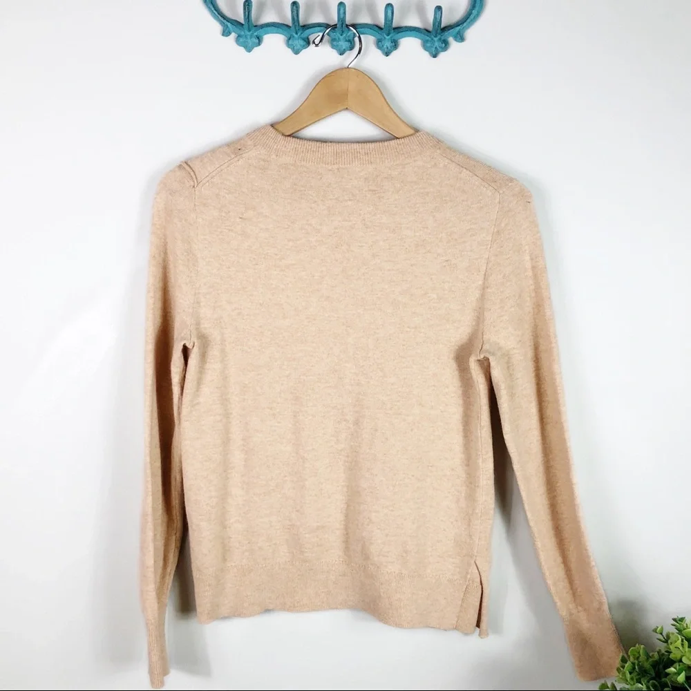 J.Crew Side Ruffle Camel Sweater Cotton/Wool